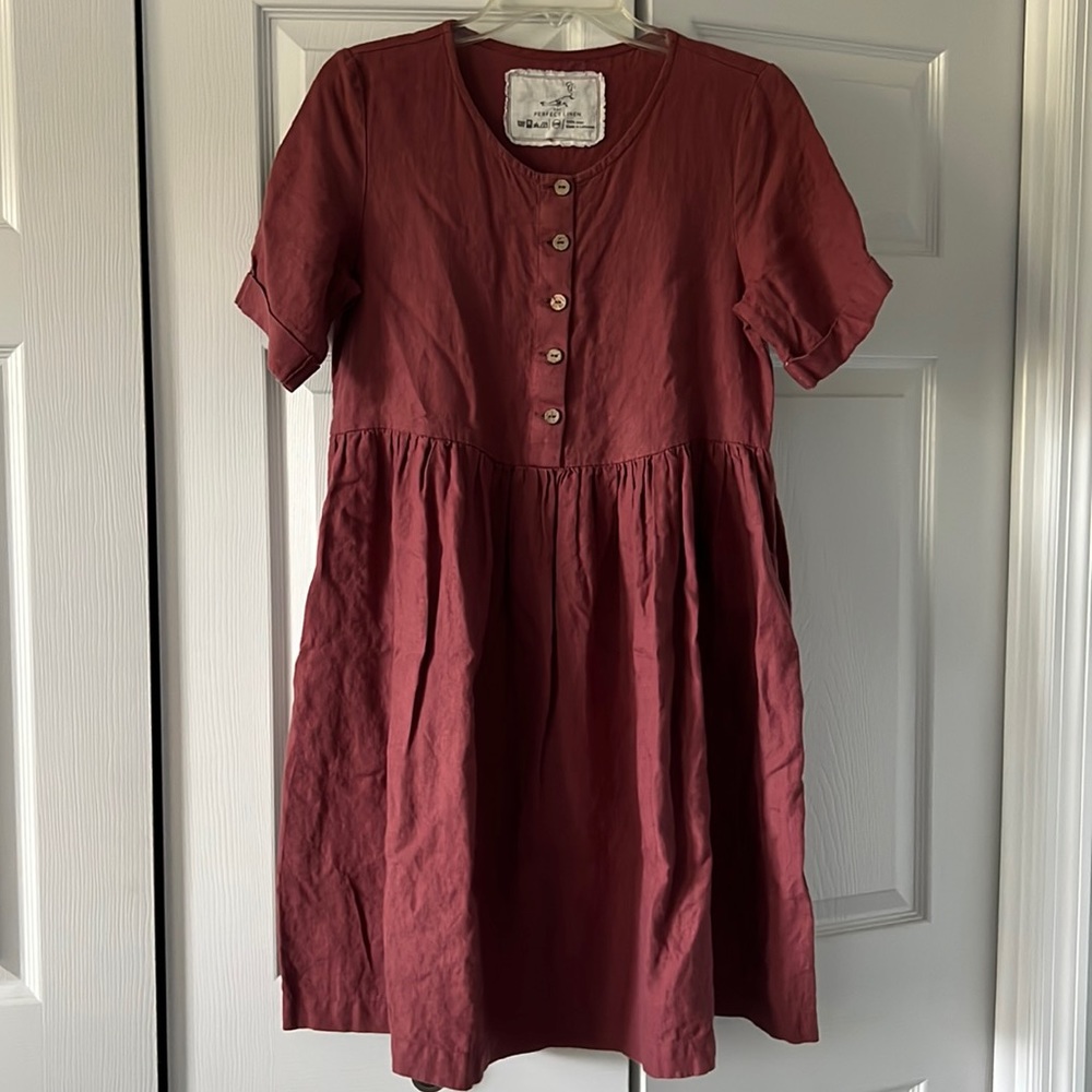 notPERFECTLINEN Burgundy Dress